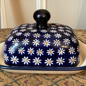 Polish Pottery butter dish